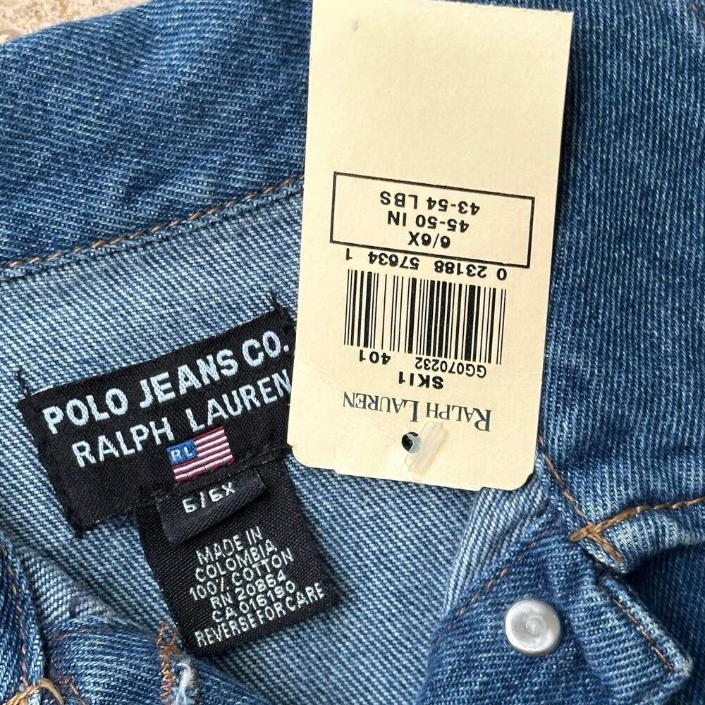 NWT Vintage Kids Ralph Lauren Polo Jeans Co. Denim Jacket RL Sz 6/6X - Picture 4 of 8